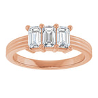 Three-Stone Grooved Anniversary Band