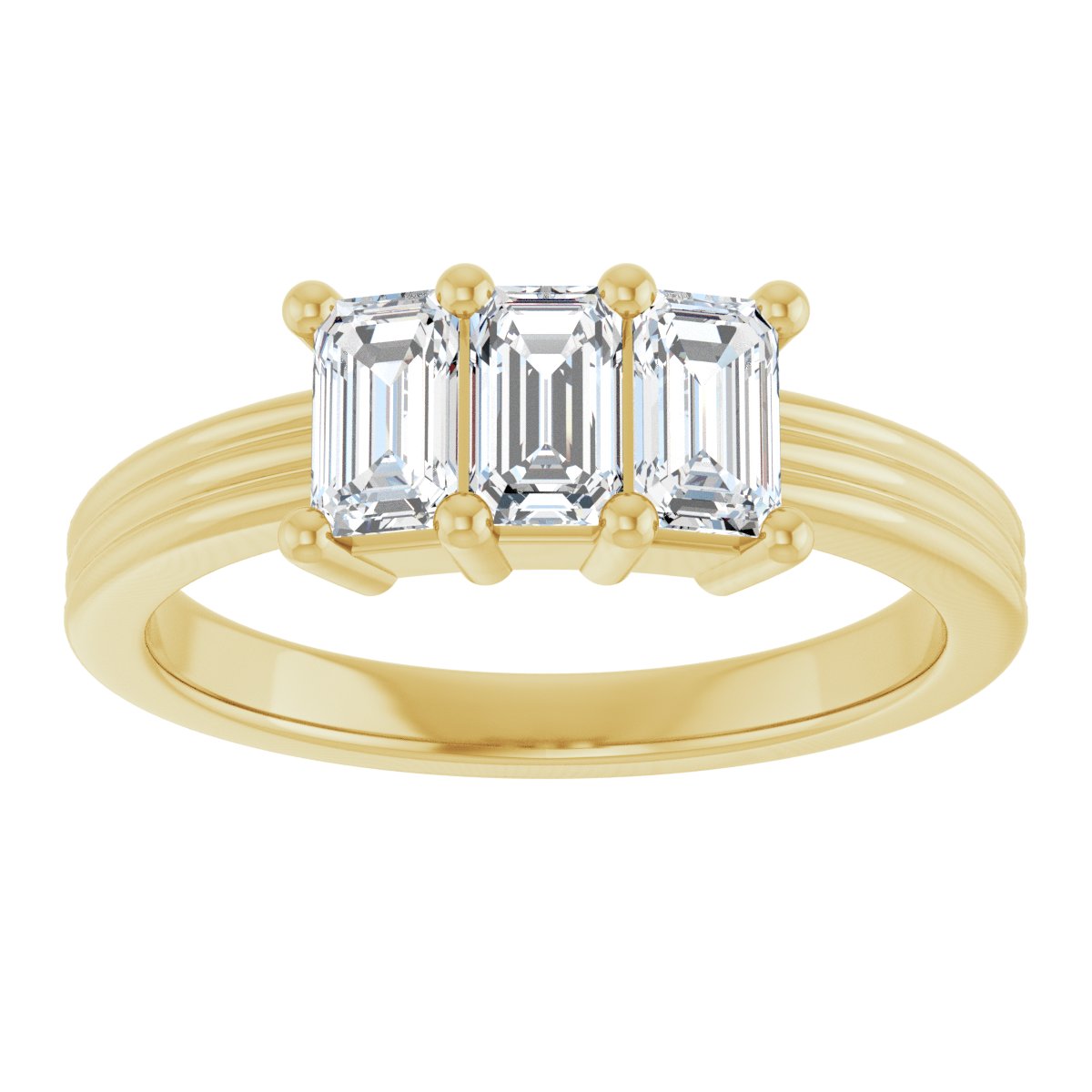 Three-Stone Grooved Anniversary Band