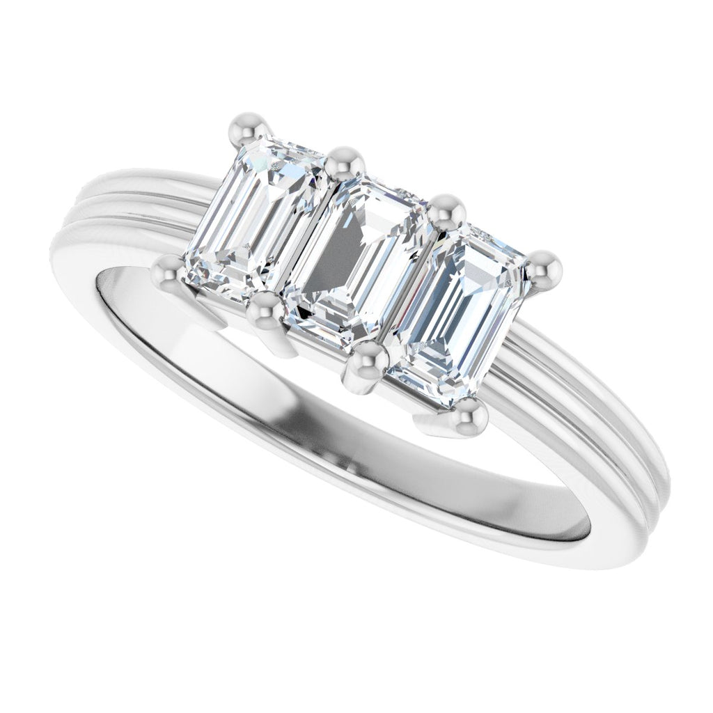 Three-Stone Grooved Anniversary Band