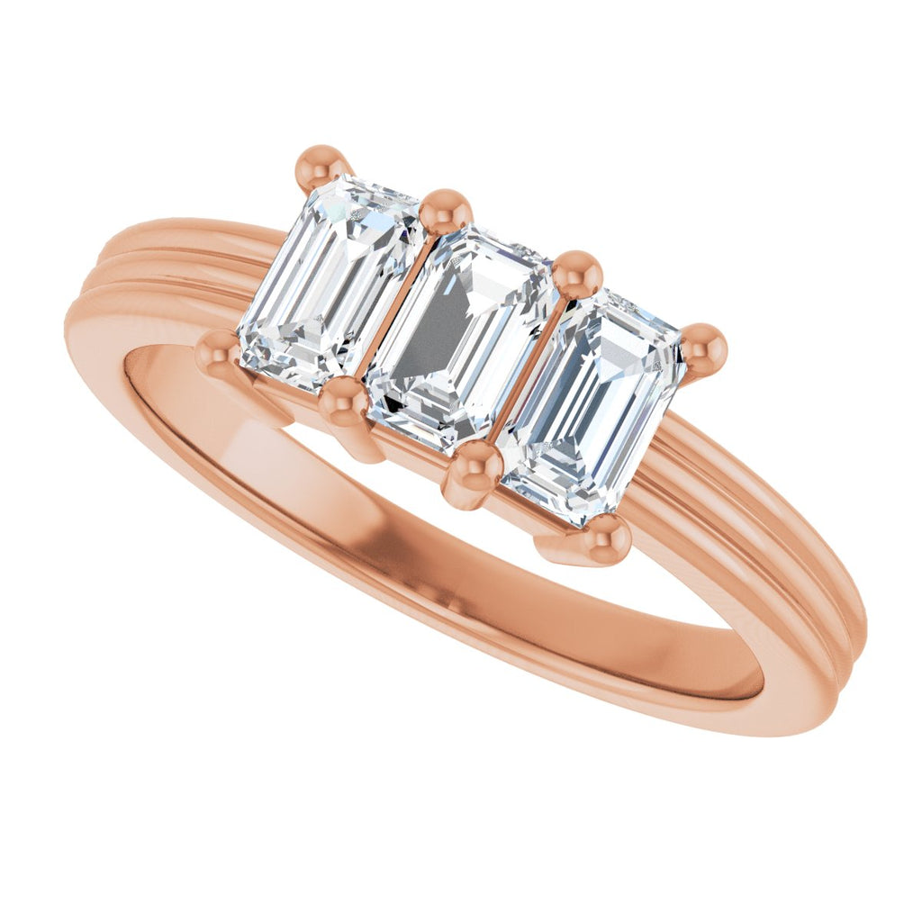 Three-Stone Grooved Anniversary Band