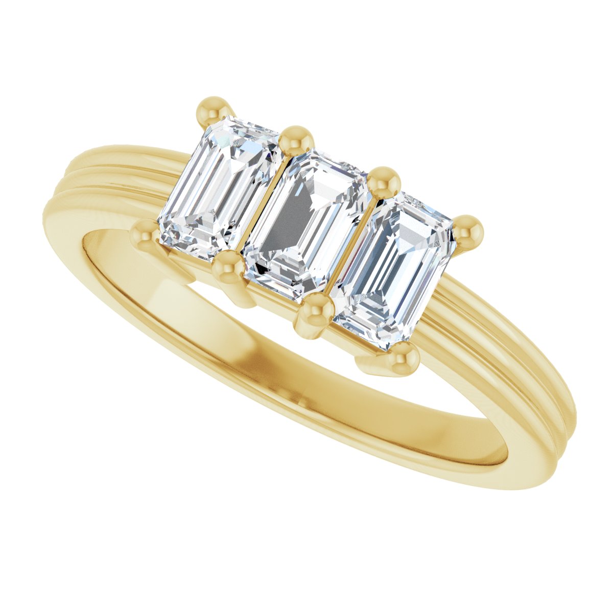 Three-Stone Grooved Anniversary Band