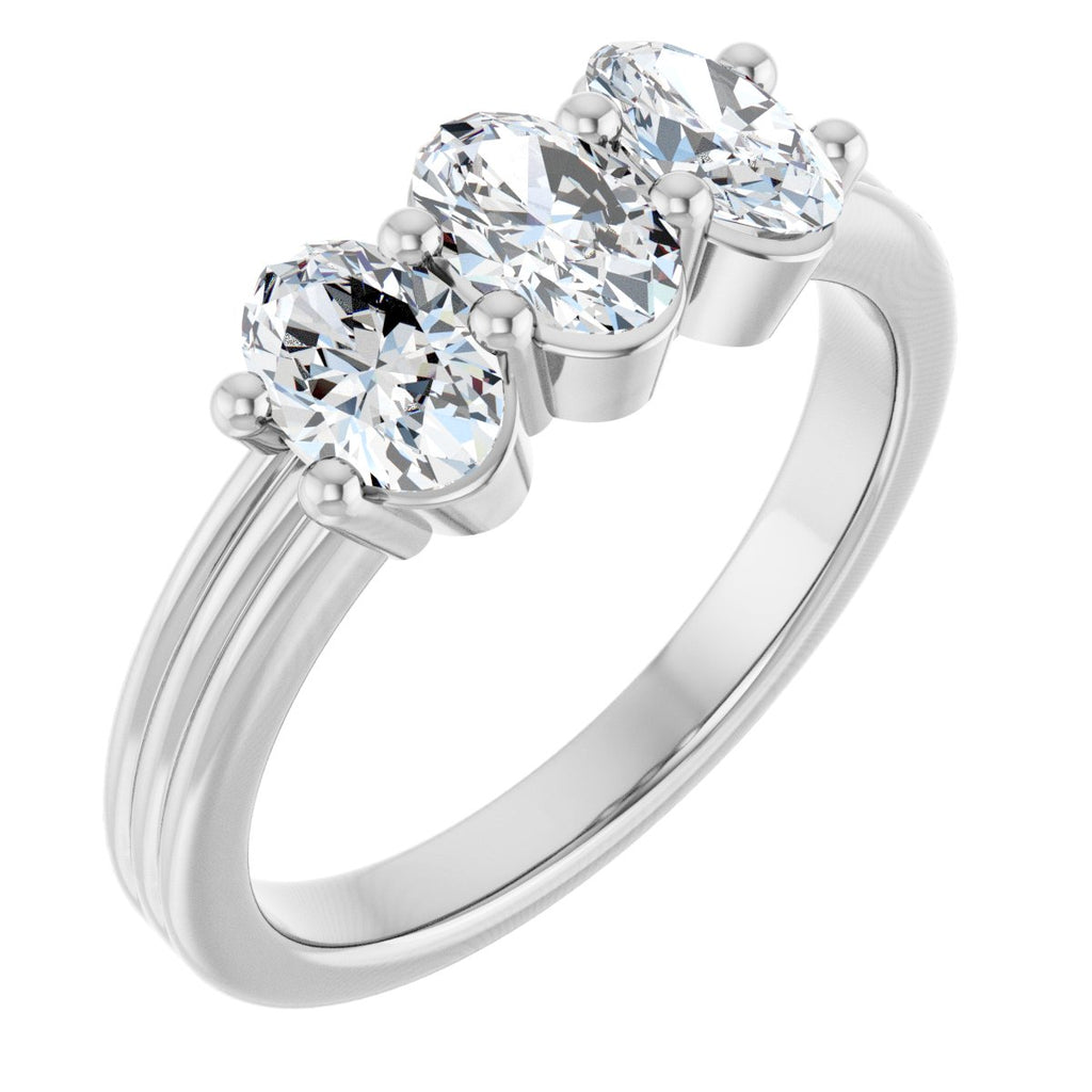 Three-Stone Grooved Anniversary Band