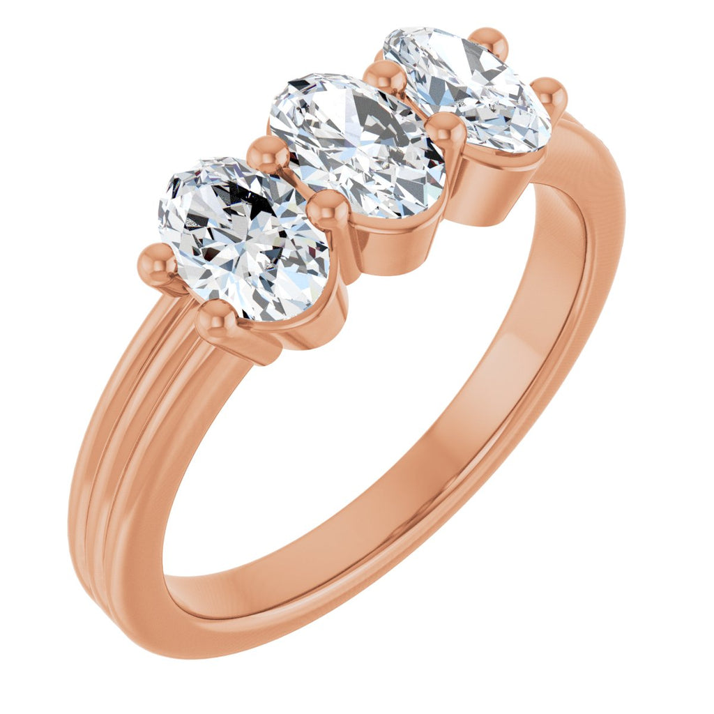 Three-Stone Grooved Anniversary Band
