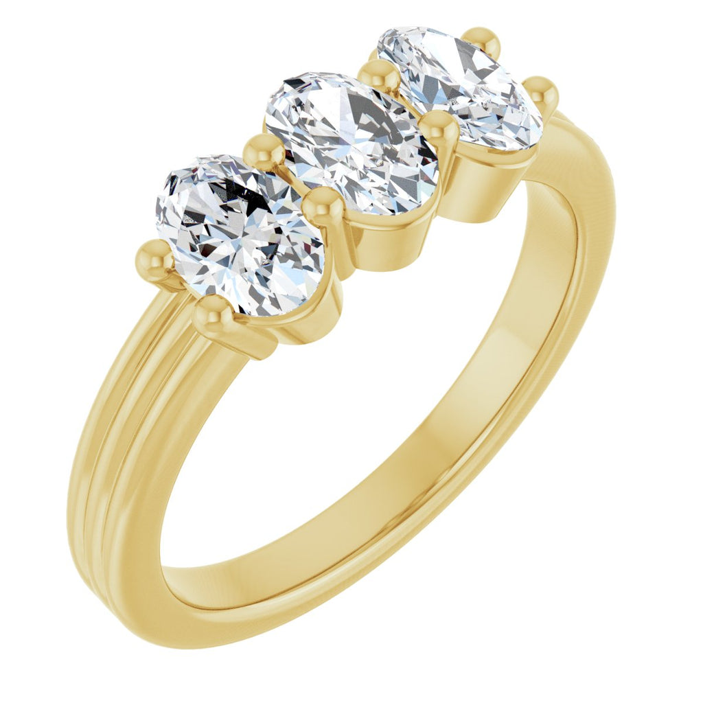 Three-Stone Grooved Anniversary Band