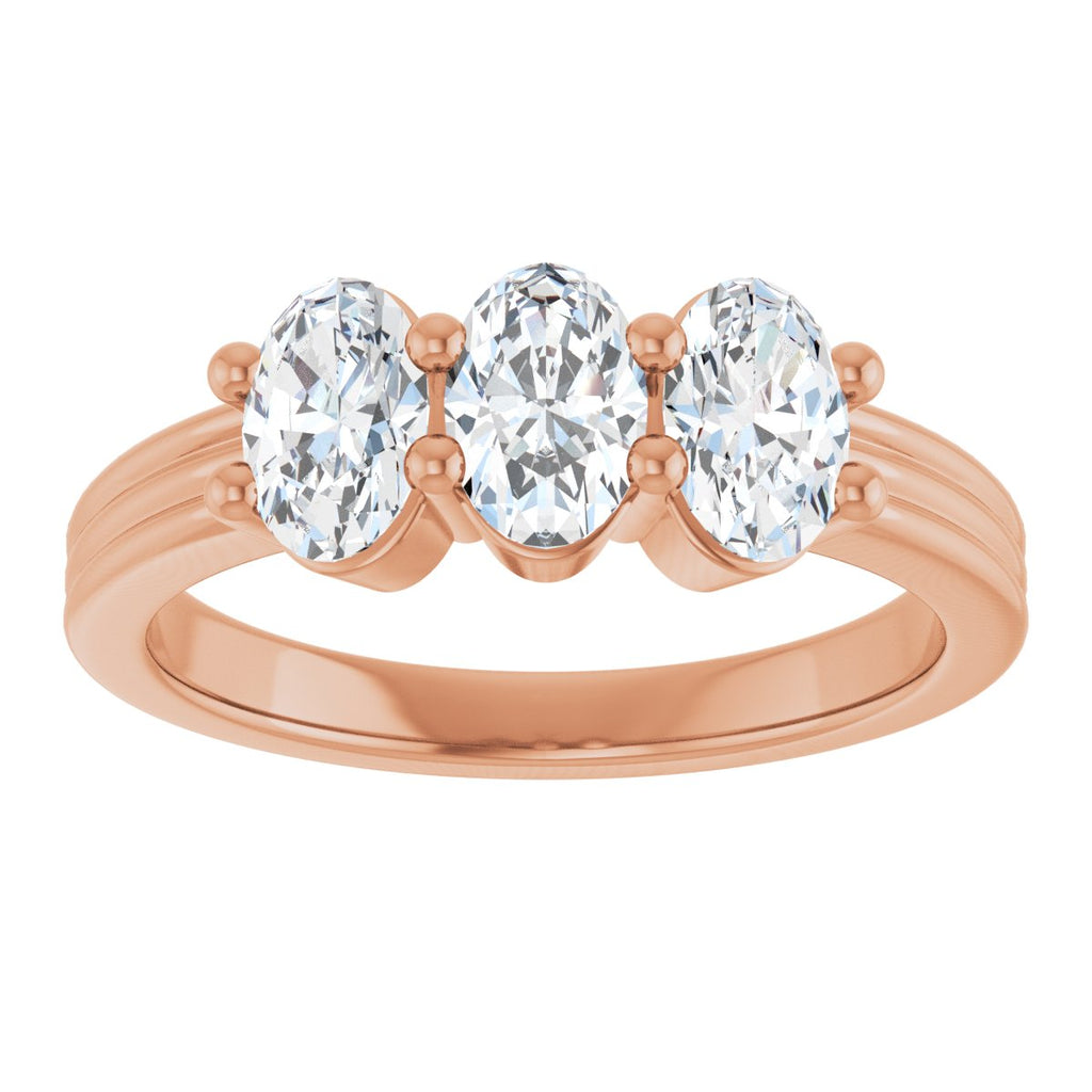 Three-Stone Grooved Anniversary Band