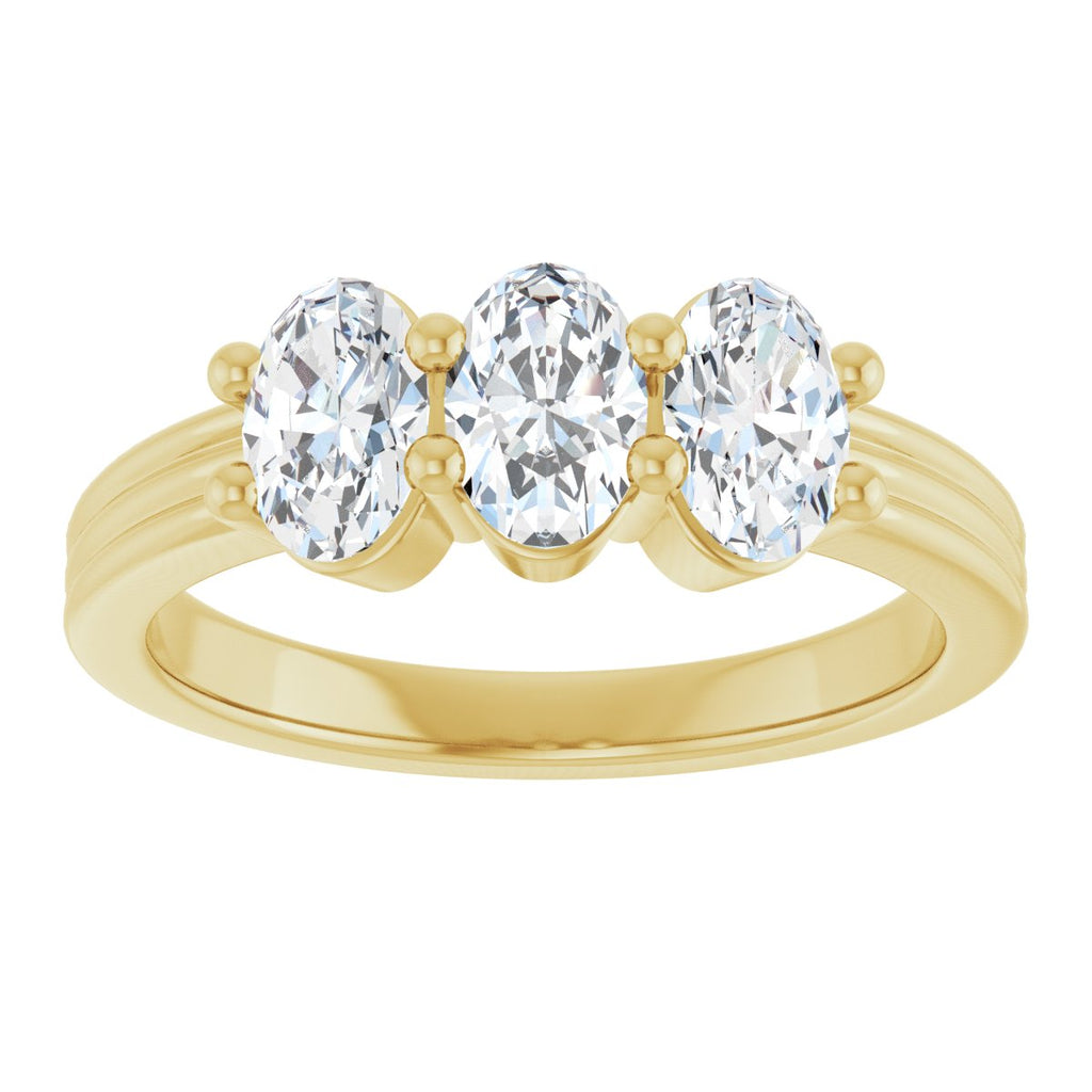 Three-Stone Grooved Anniversary Band