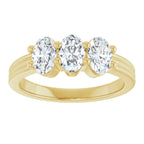Three-Stone Grooved Anniversary Band