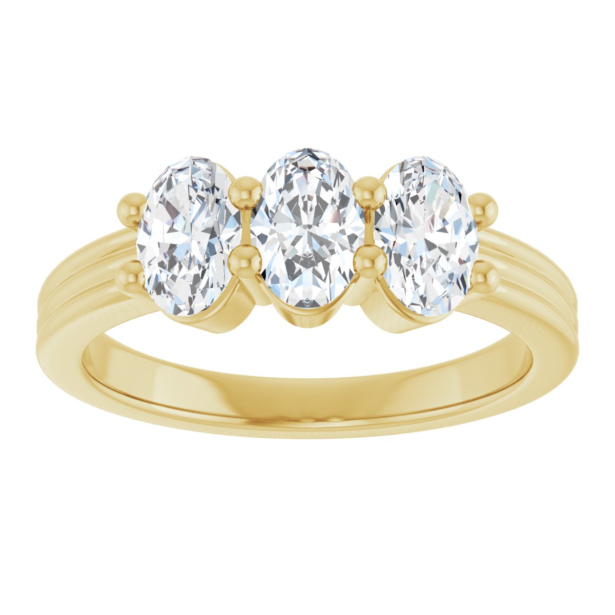 Three-Stone Grooved Anniversary Band