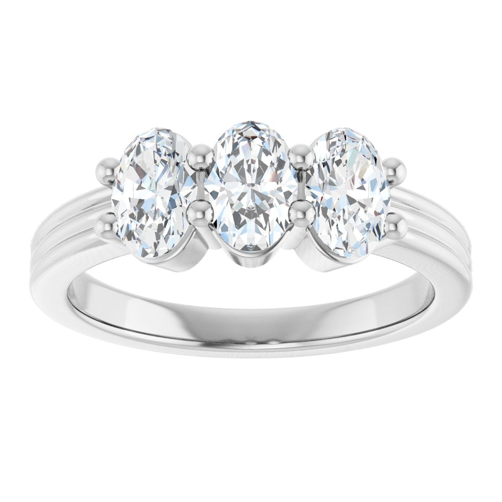 Three-Stone Grooved Anniversary Band