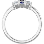 Three-Stone Grooved Anniversary Band