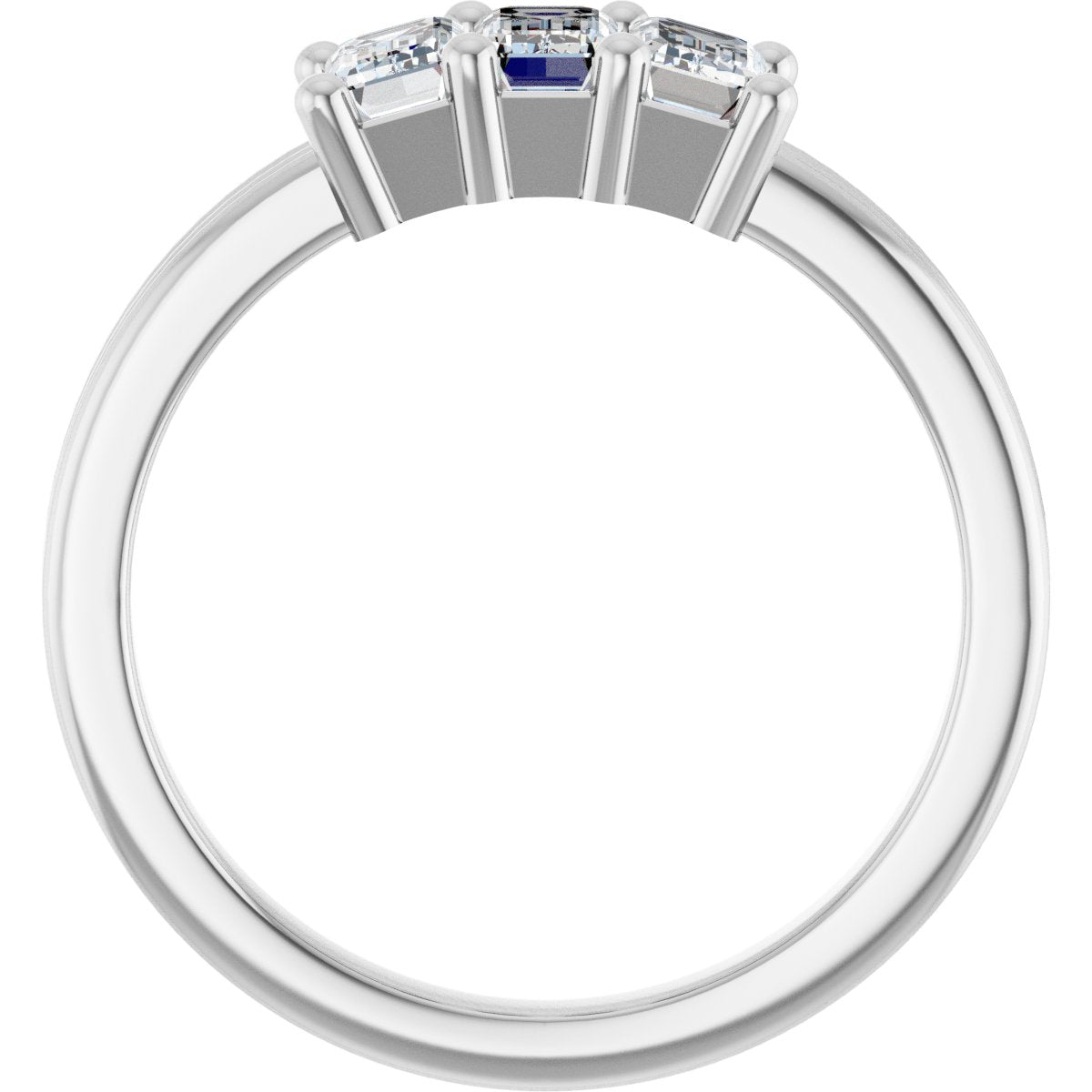 Three-Stone Grooved Anniversary Band