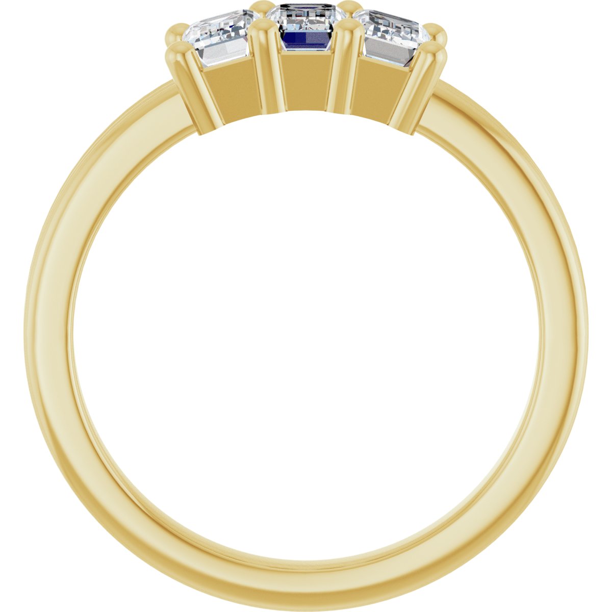 Three-Stone Grooved Anniversary Band