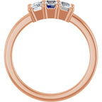 Three-Stone Grooved Anniversary Band