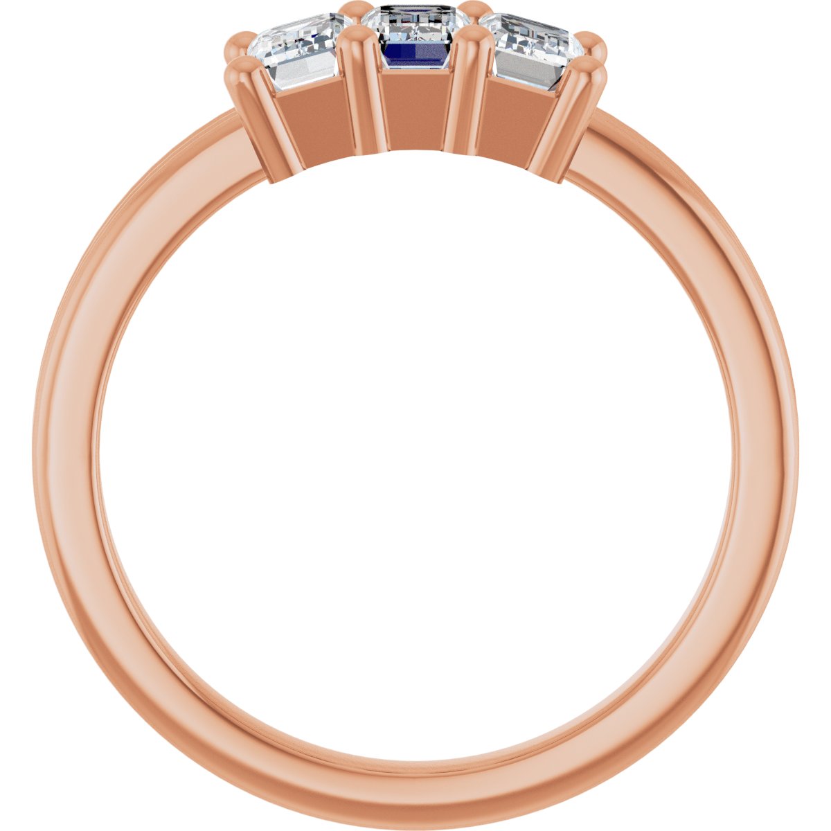 Three-Stone Grooved Anniversary Band