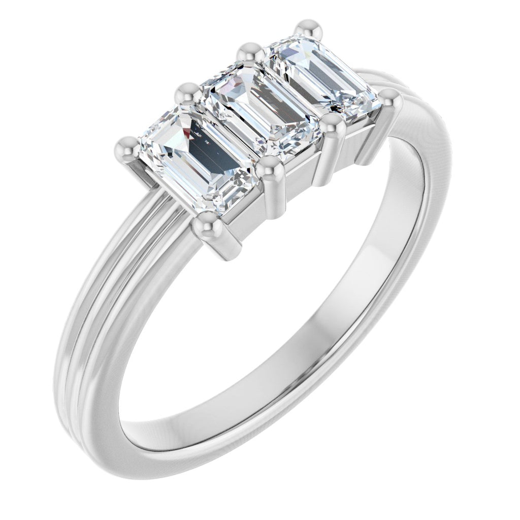 Three-Stone Grooved Anniversary Band