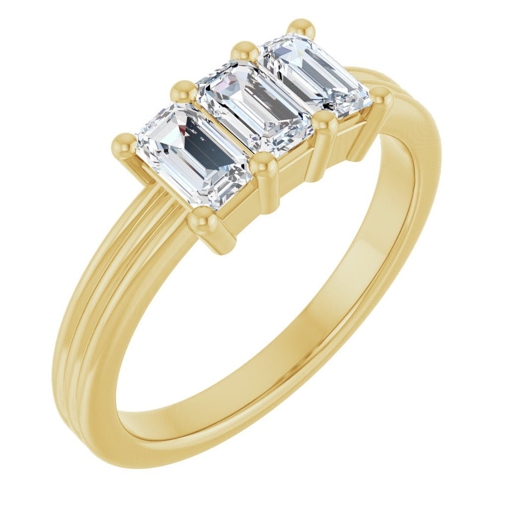 Three-Stone Grooved Anniversary Band