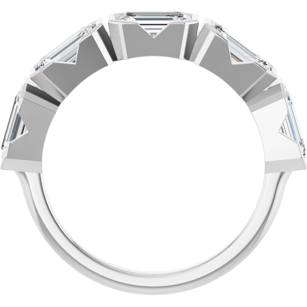 Half-Bezel Five-Stone Anniversary Band