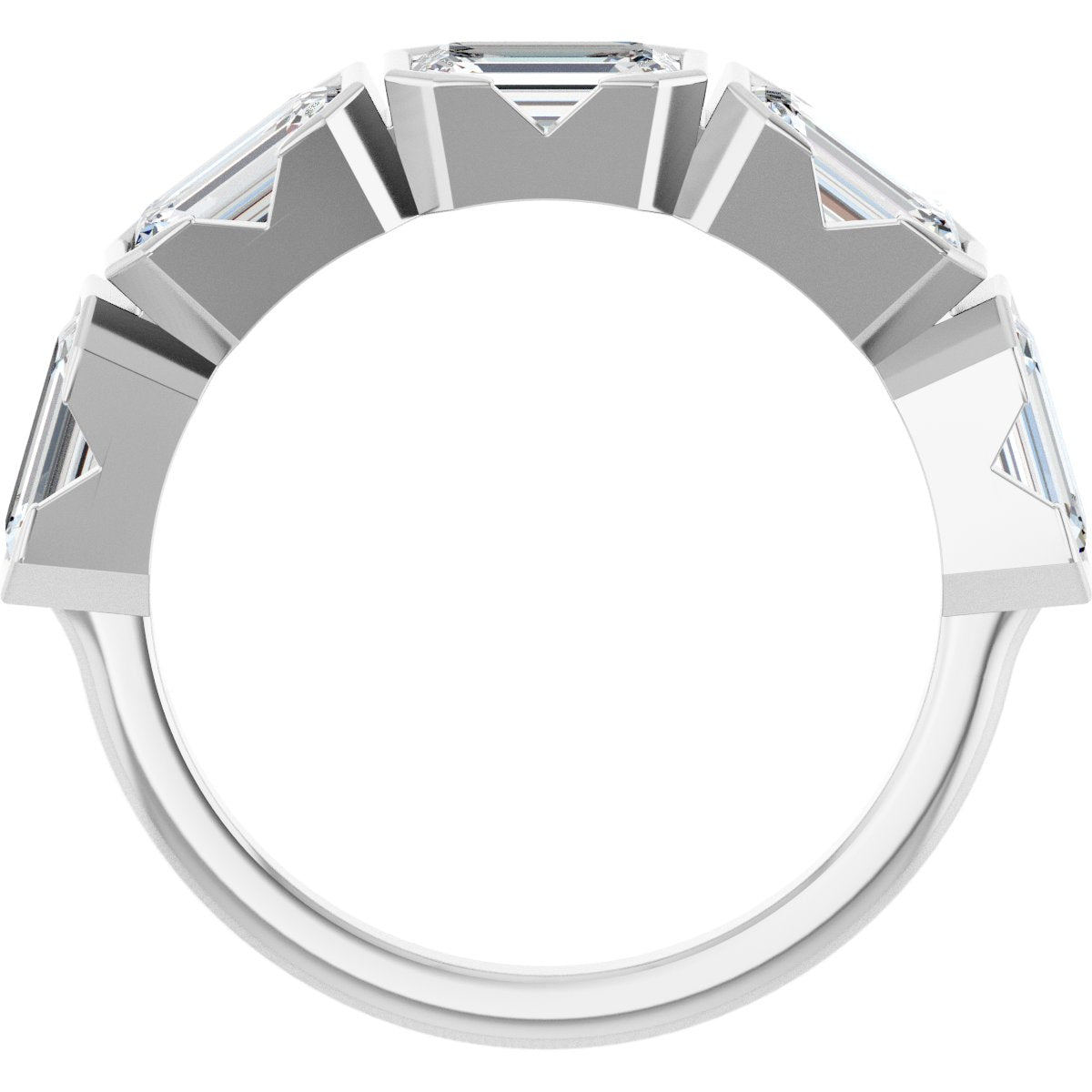 Half-Bezel Five-Stone Anniversary Band