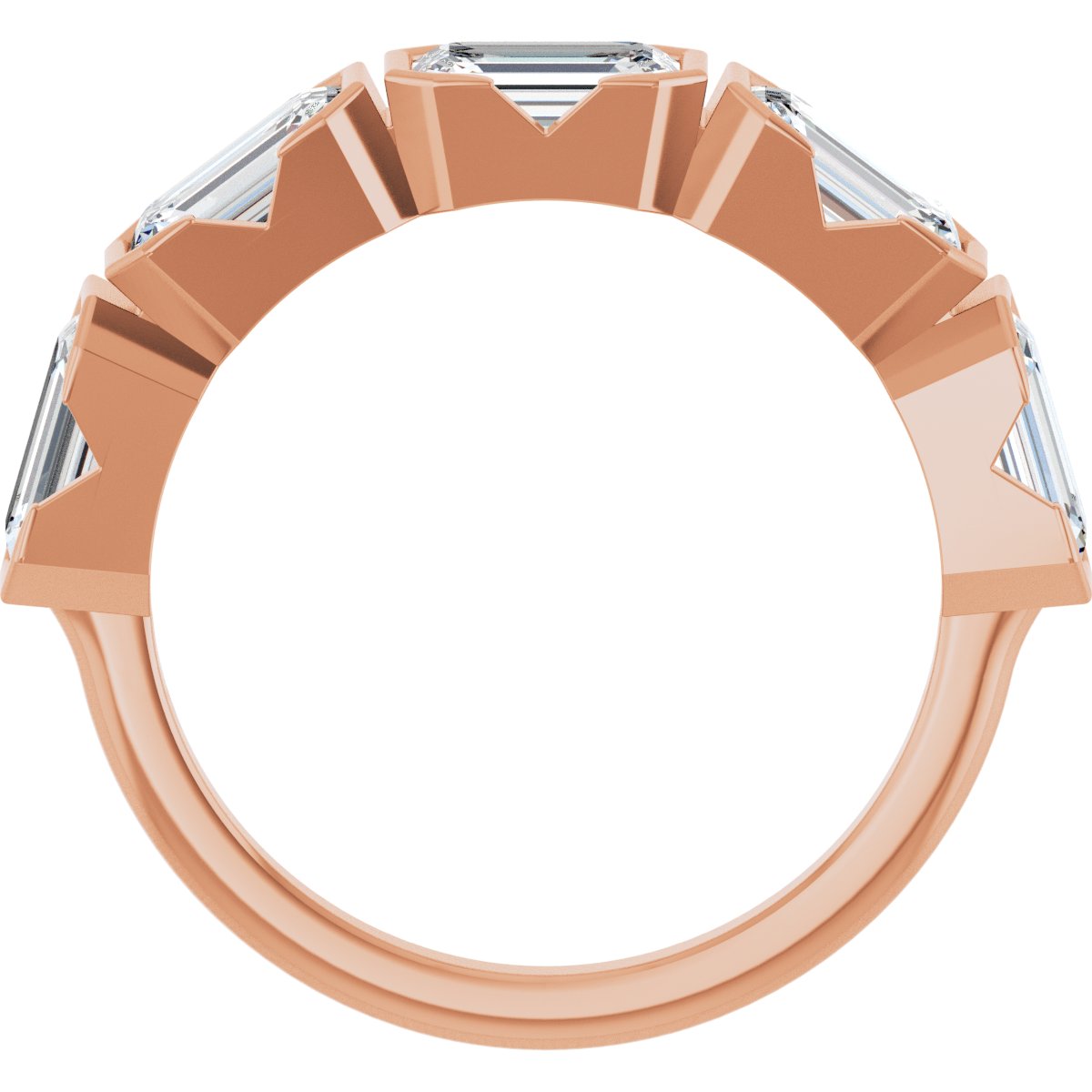 Half-Bezel Five-Stone Anniversary Band
