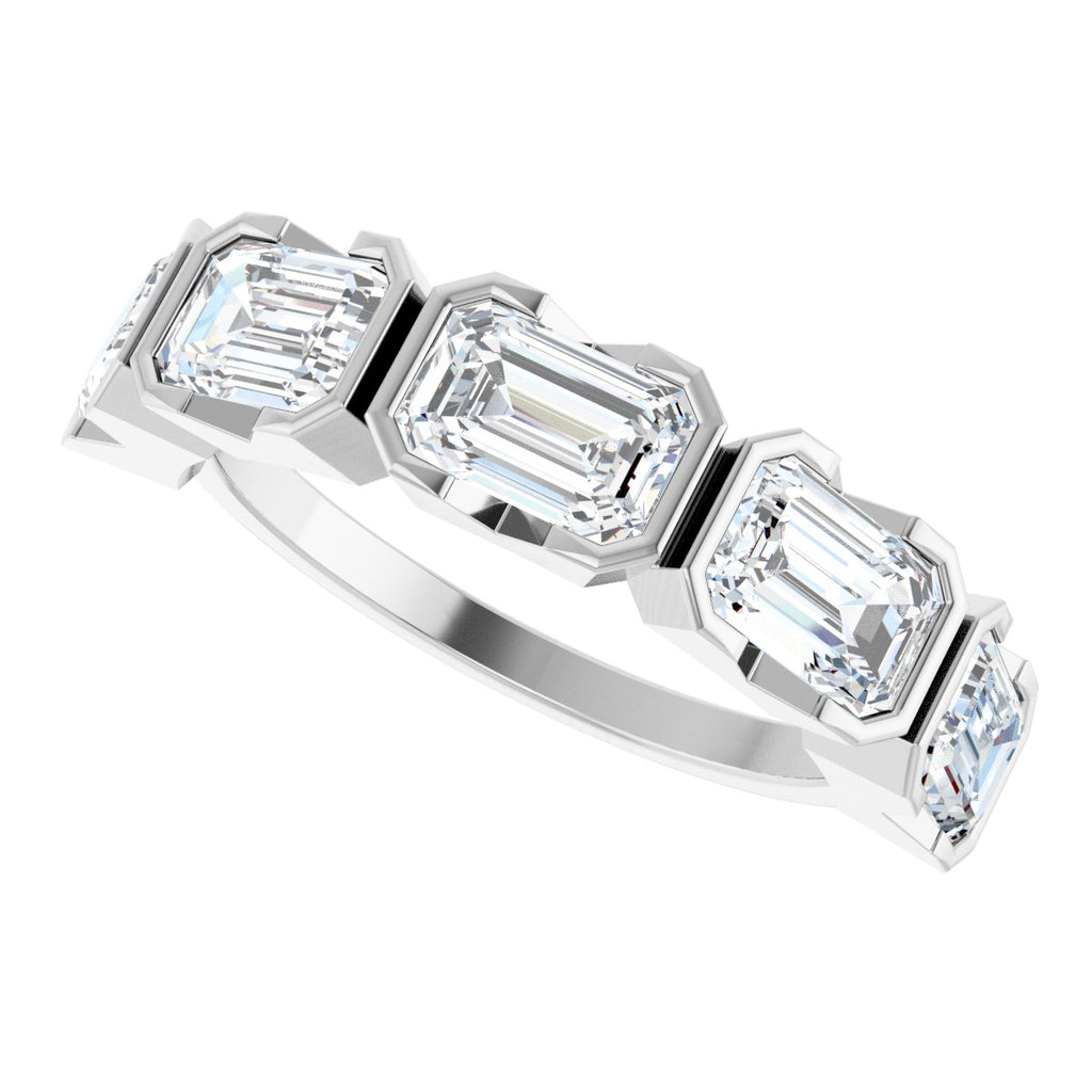 Half-Bezel Five-Stone Anniversary Band