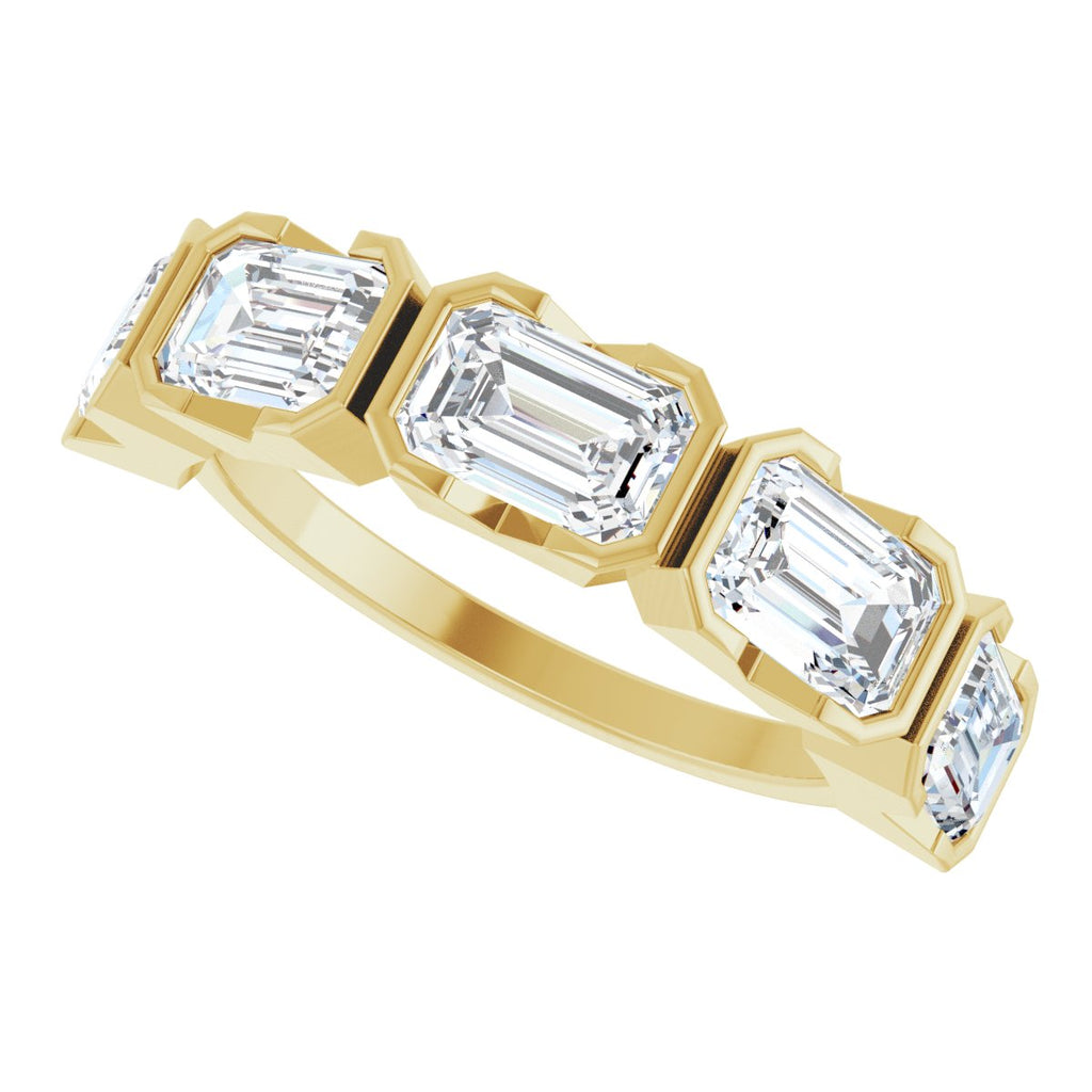 Half-Bezel Five-Stone Anniversary Band