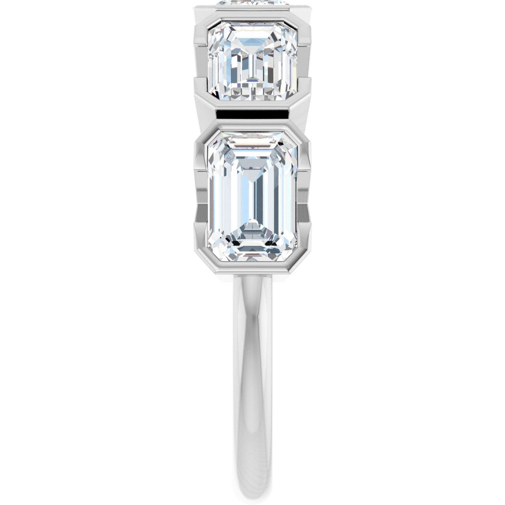 Half-Bezel Five-Stone Anniversary Band