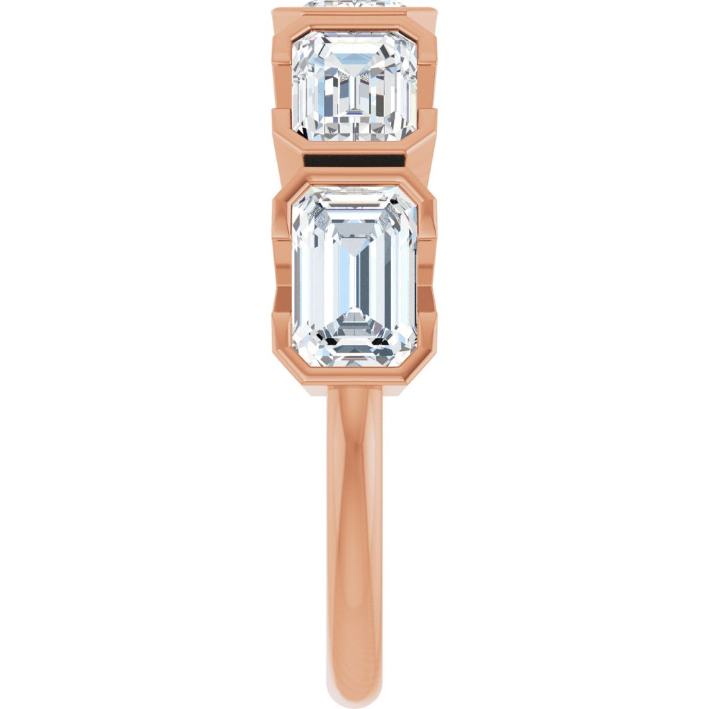 Half-Bezel Five-Stone Anniversary Band