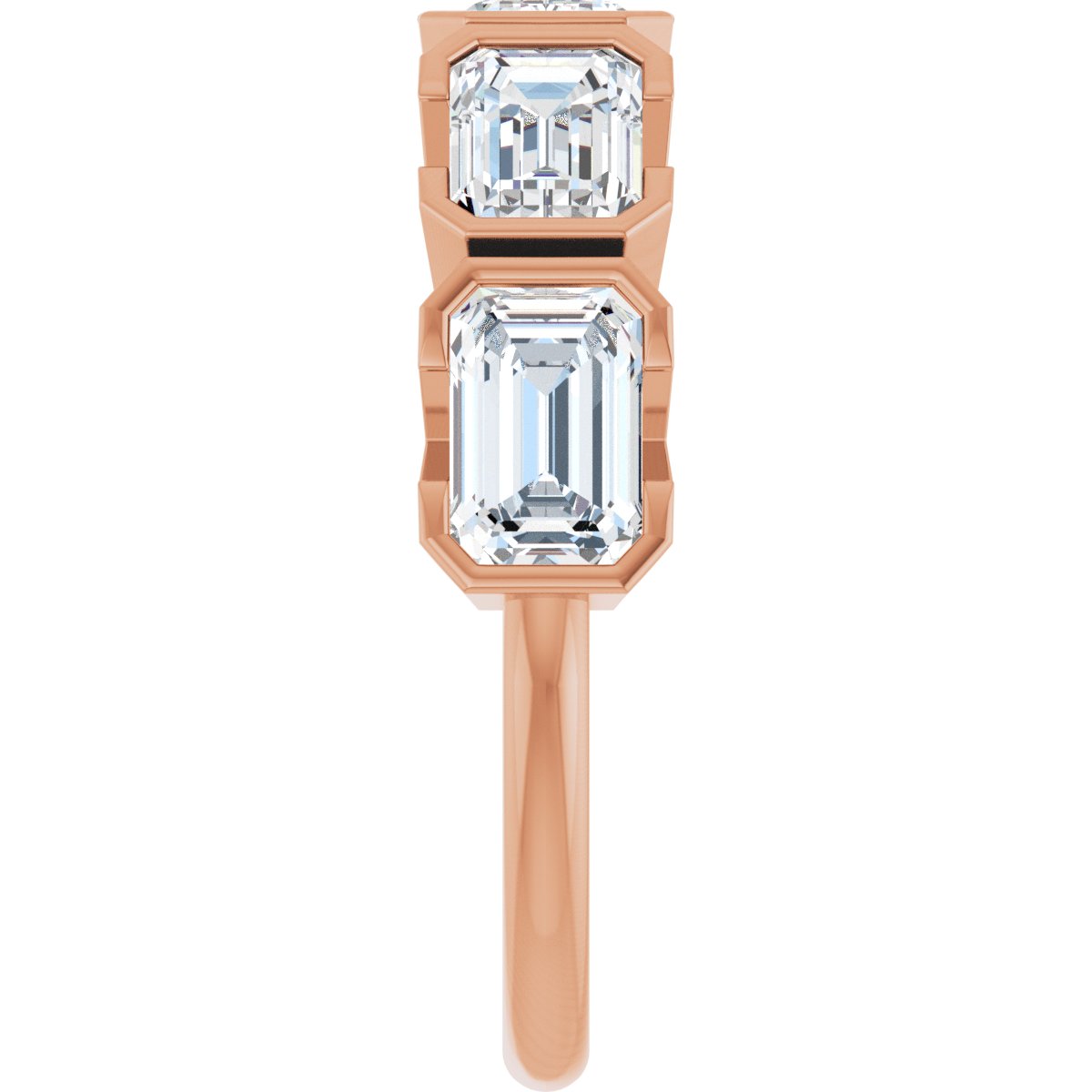 Half-Bezel Five-Stone Anniversary Band