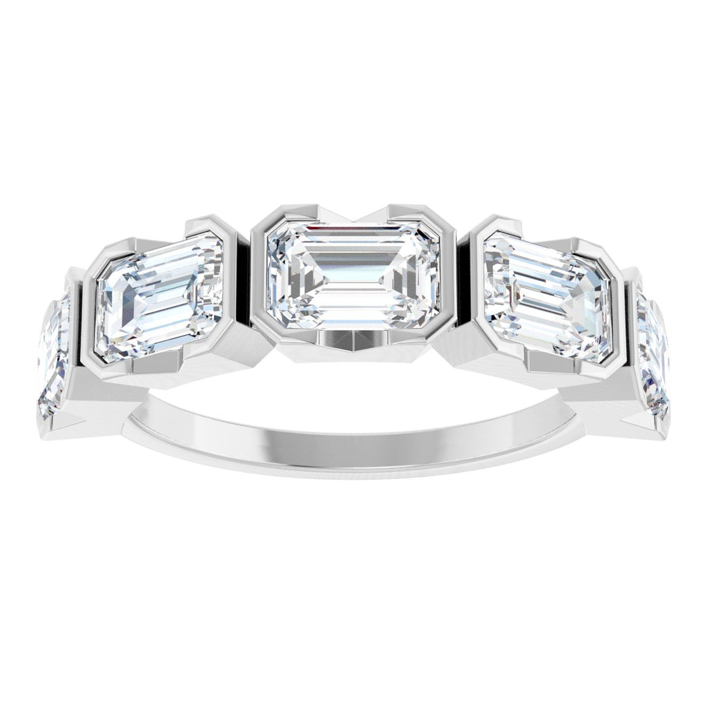 Half-Bezel Five-Stone Anniversary Band