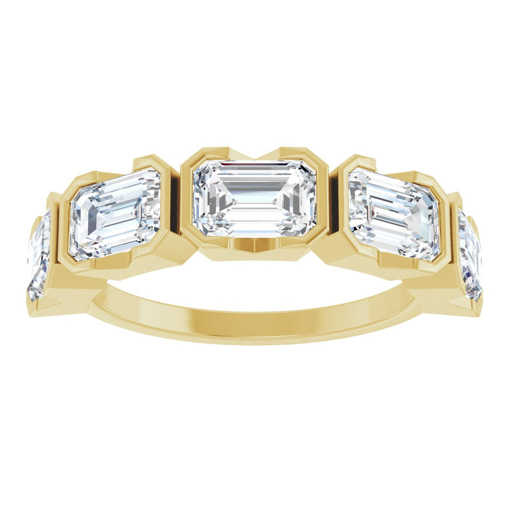 Half-Bezel Five-Stone Anniversary Band