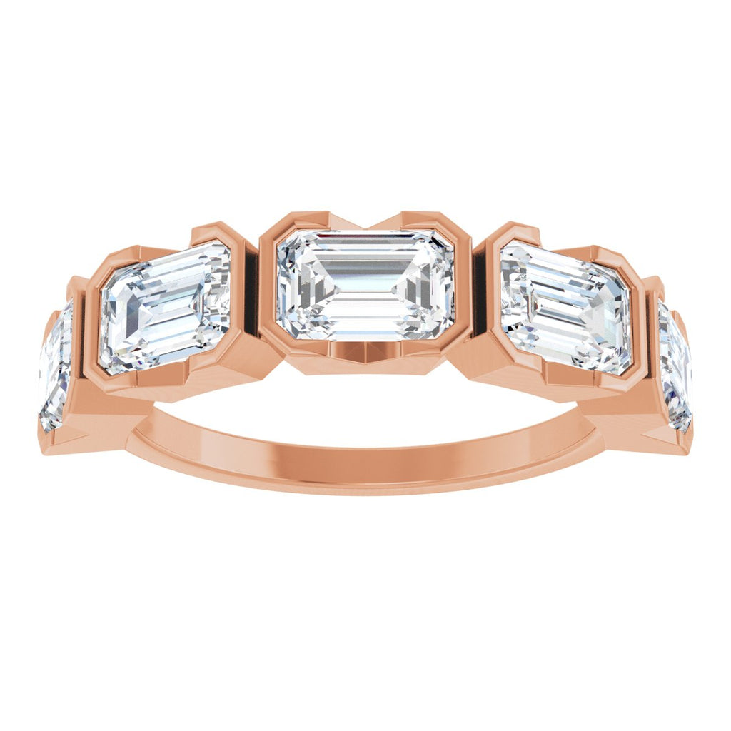Half-Bezel Five-Stone Anniversary Band