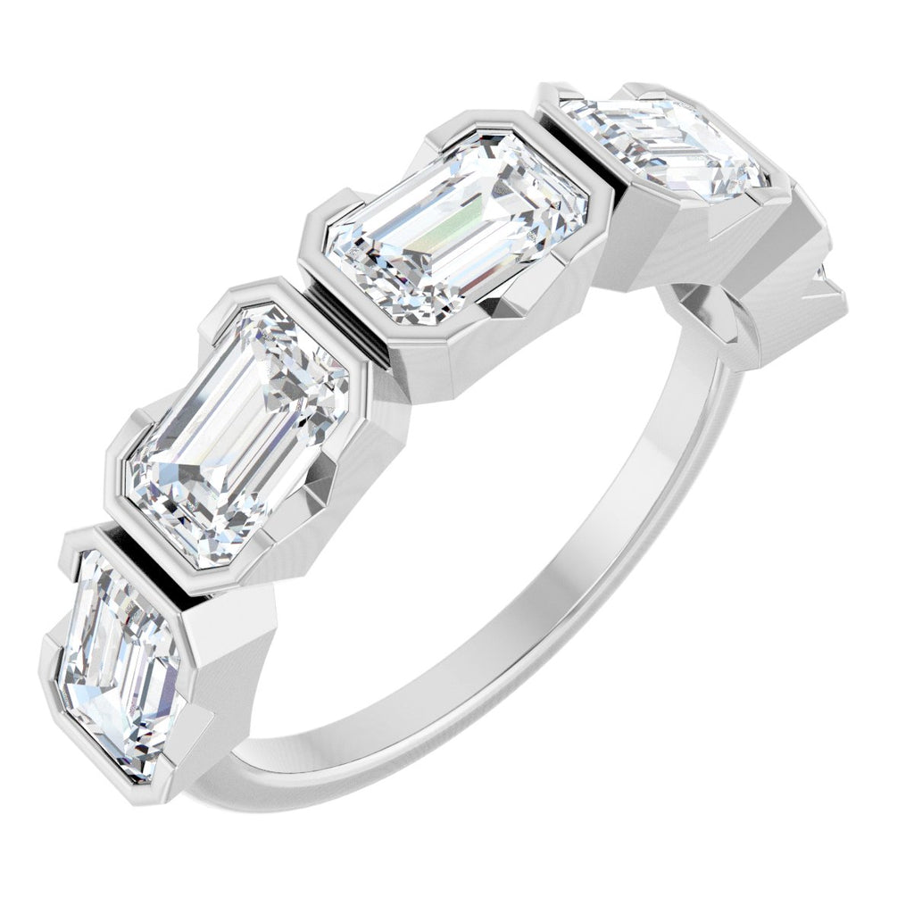 Half-Bezel Five-Stone Anniversary Band