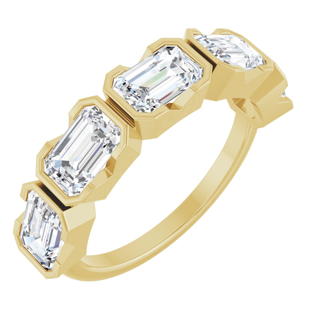 Half-Bezel Five-Stone Anniversary Band