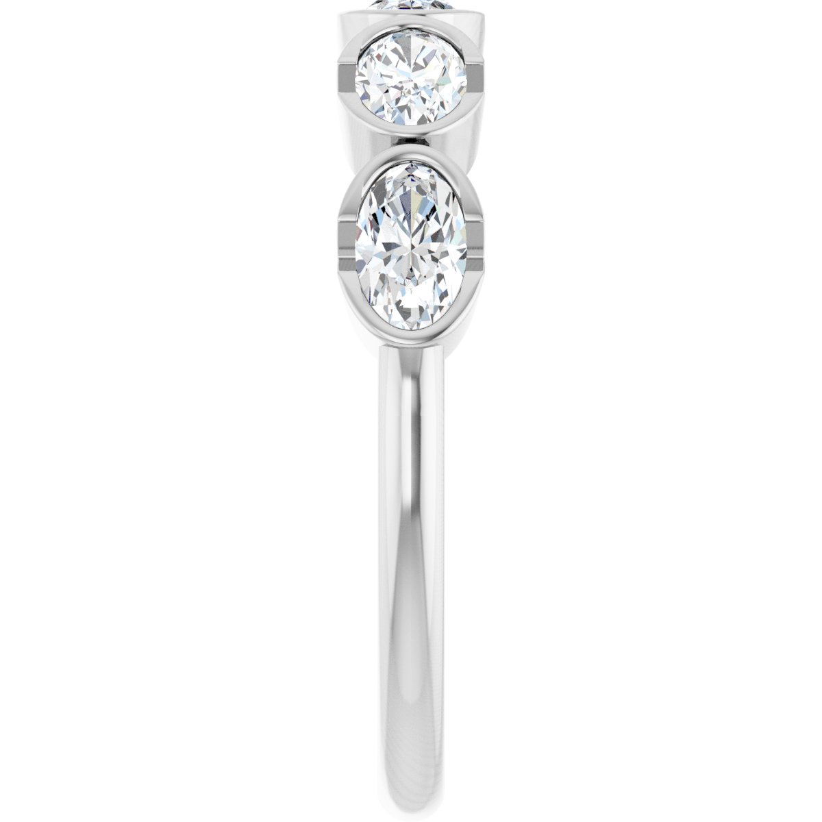 Half-Bezel Five-Stone Anniversary Band