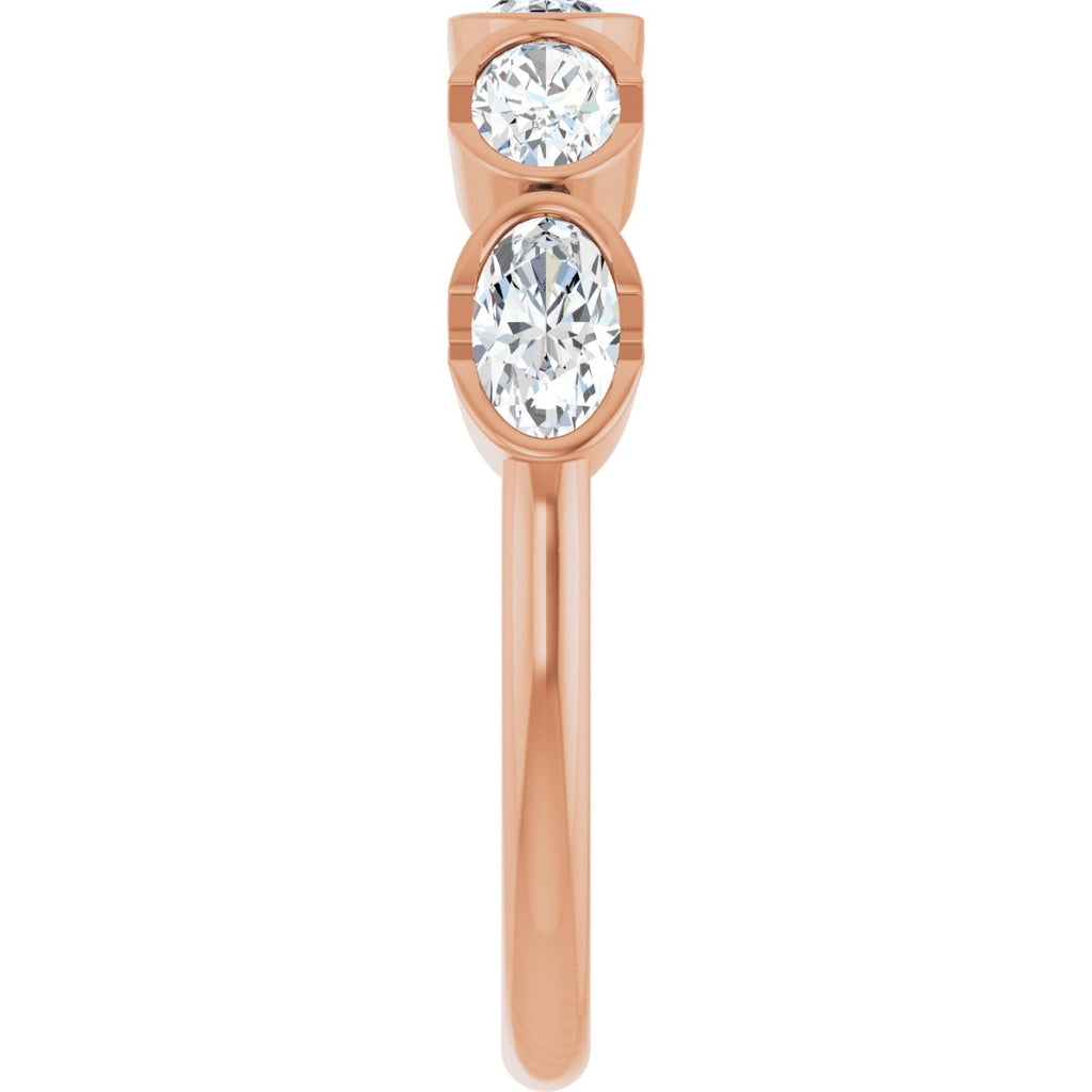 Half-Bezel Five-Stone Anniversary Band