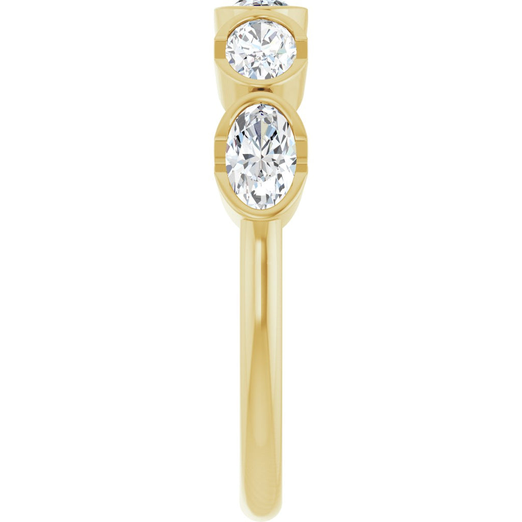 Half-Bezel Five-Stone Anniversary Band