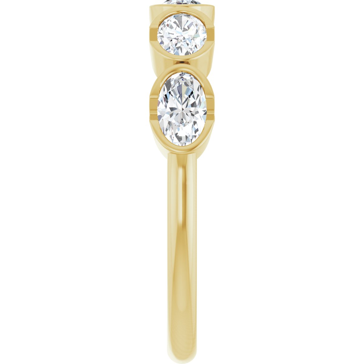 Half-Bezel Five-Stone Anniversary Band