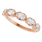 Half-Bezel Five-Stone Anniversary Band