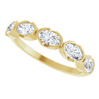 Half-Bezel Five-Stone Anniversary Band
