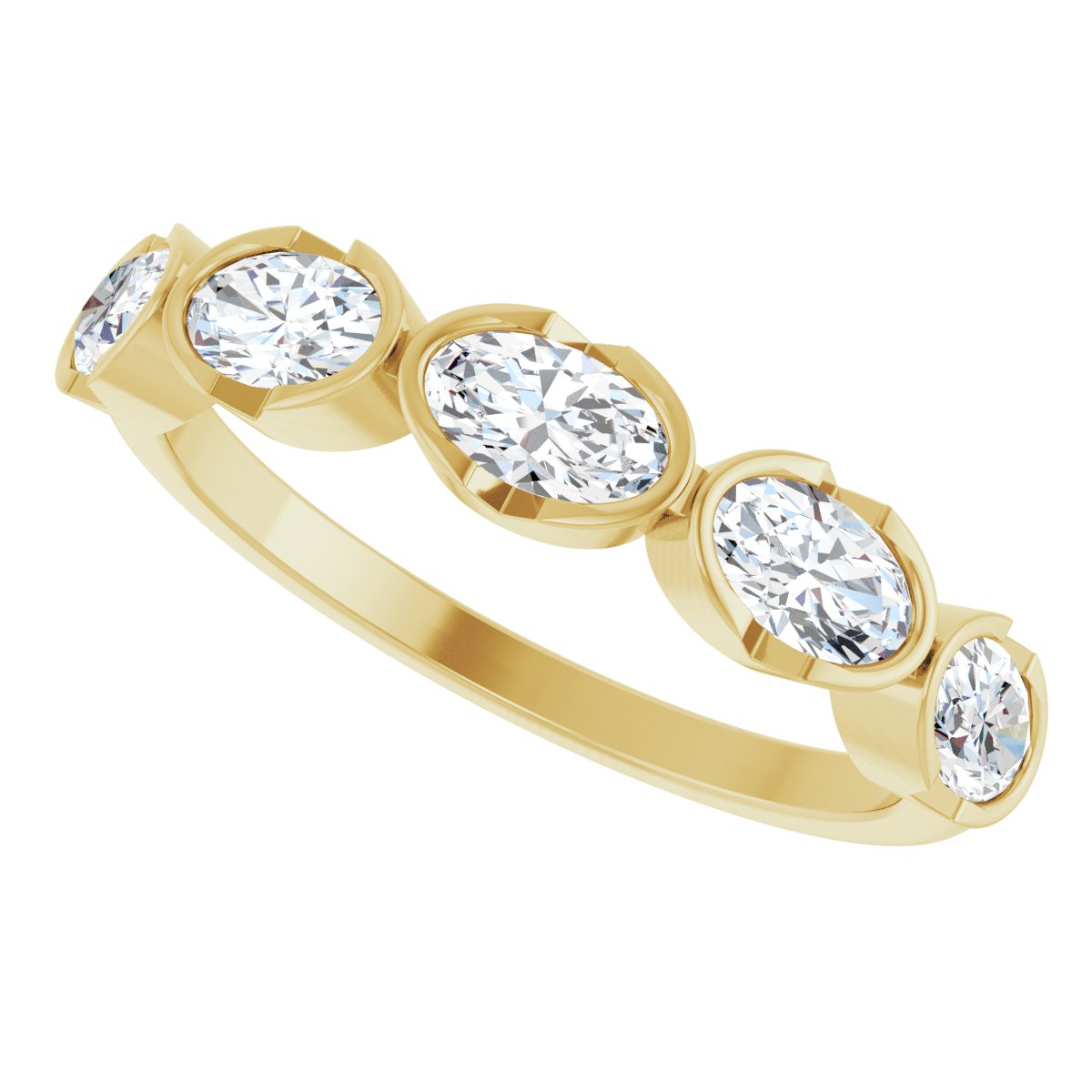 Half-Bezel Five-Stone Anniversary Band