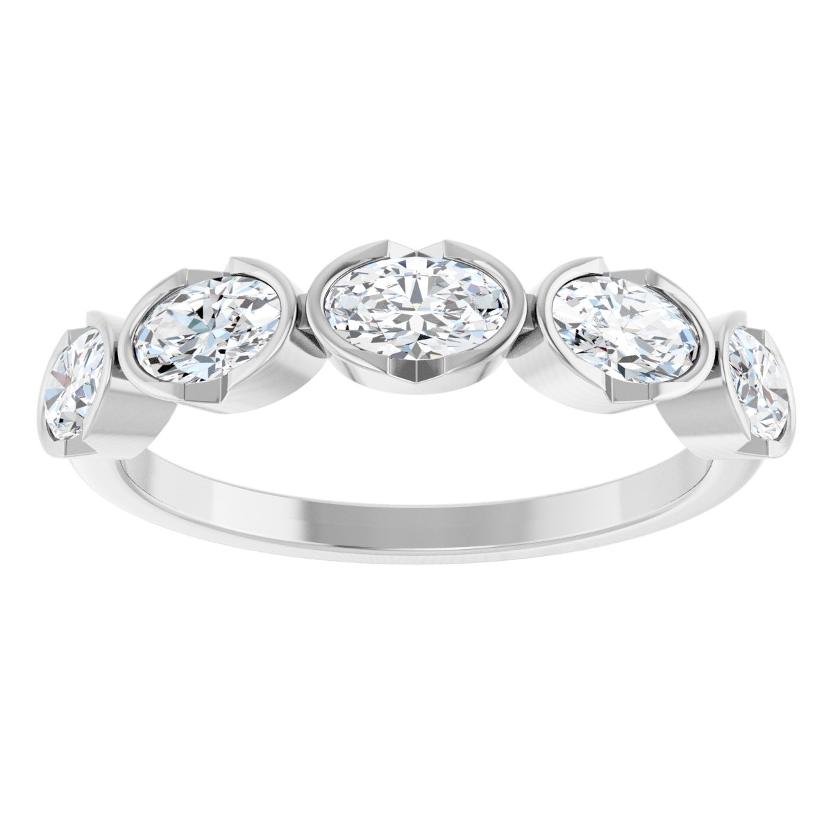 Half-Bezel Five-Stone Anniversary Band