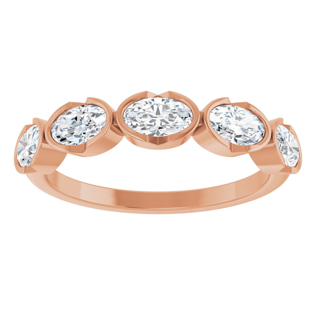 Half-Bezel Five-Stone Anniversary Band