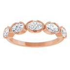 Half-Bezel Five-Stone Anniversary Band