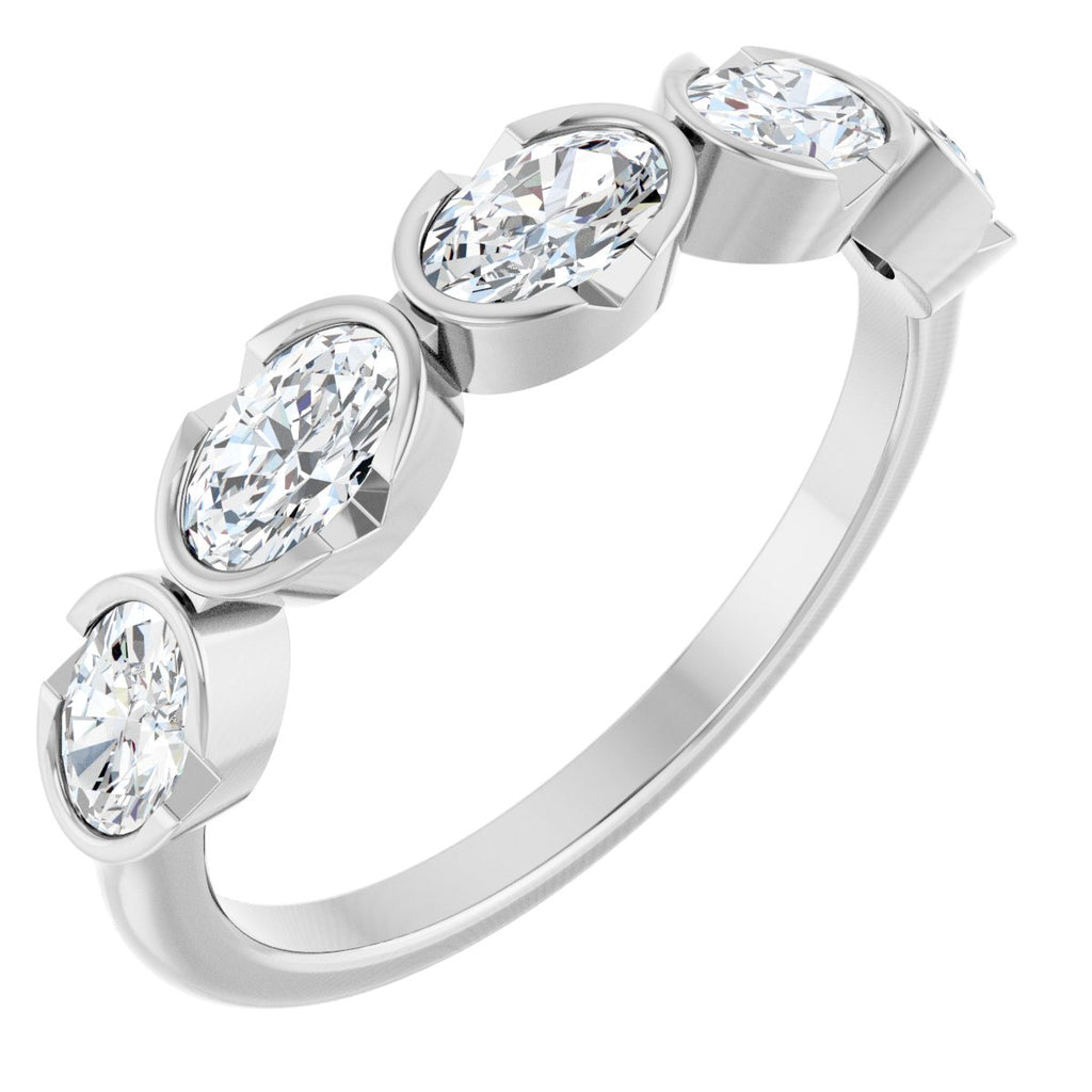 Half-Bezel Five-Stone Anniversary Band