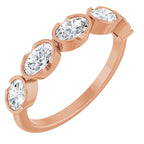 Half-Bezel Five-Stone Anniversary Band