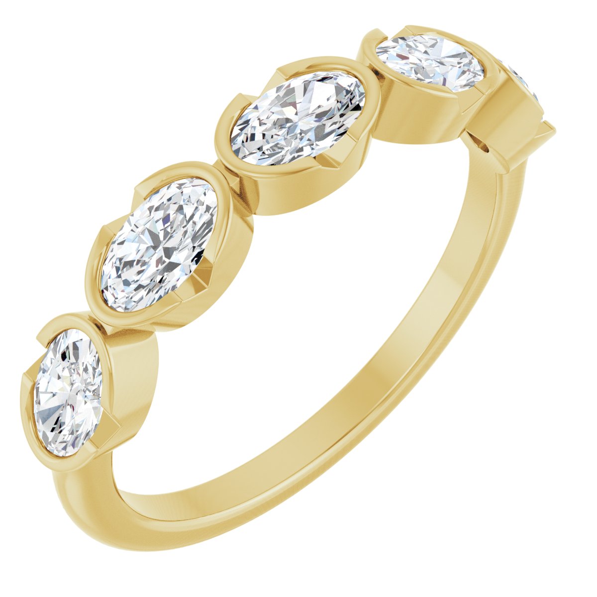 Half-Bezel Five-Stone Anniversary Band