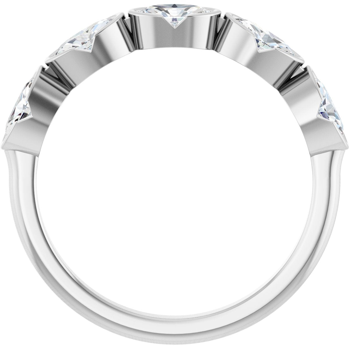 Half-Bezel Five-Stone Anniversary Band