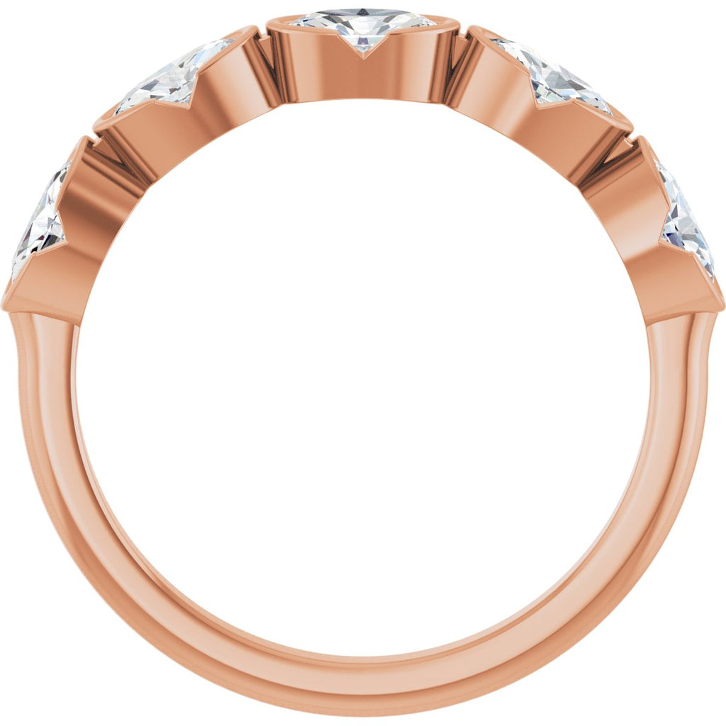Half-Bezel Five-Stone Anniversary Band