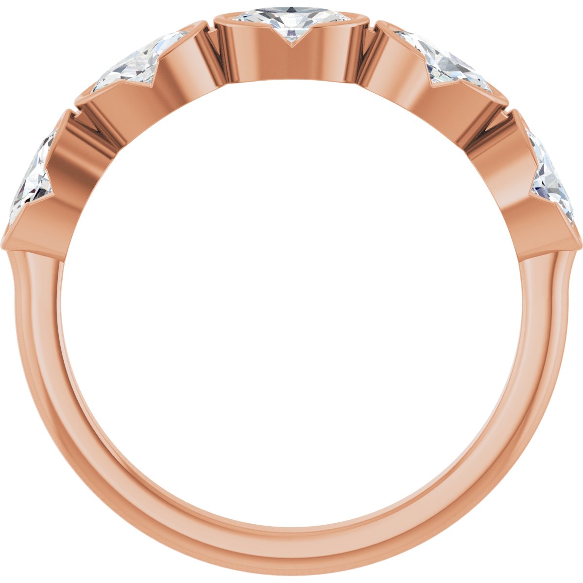 Half-Bezel Five-Stone Anniversary Band