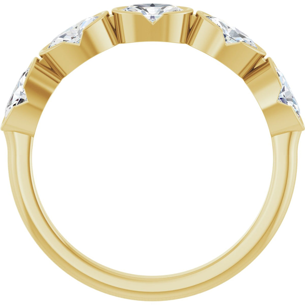 Half-Bezel Five-Stone Anniversary Band